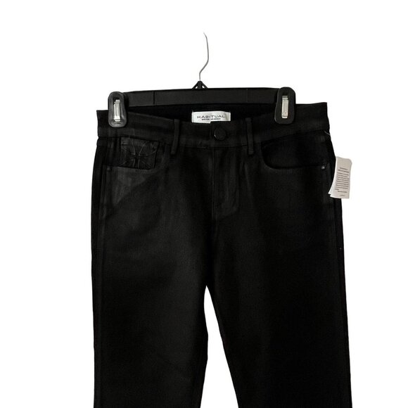 Habitual Eve Hi-Rise Skinny Coated Jeans Black Licorice 25 New With Partial Tags - Picture 2 of 12